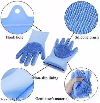 SEPASANG SARUNG TANGAN CUCI PIRING SILIKON / SARUNG CUCI TANGAN SILICON MULTIFUNGSI/SARUNG CUCI KARET 2