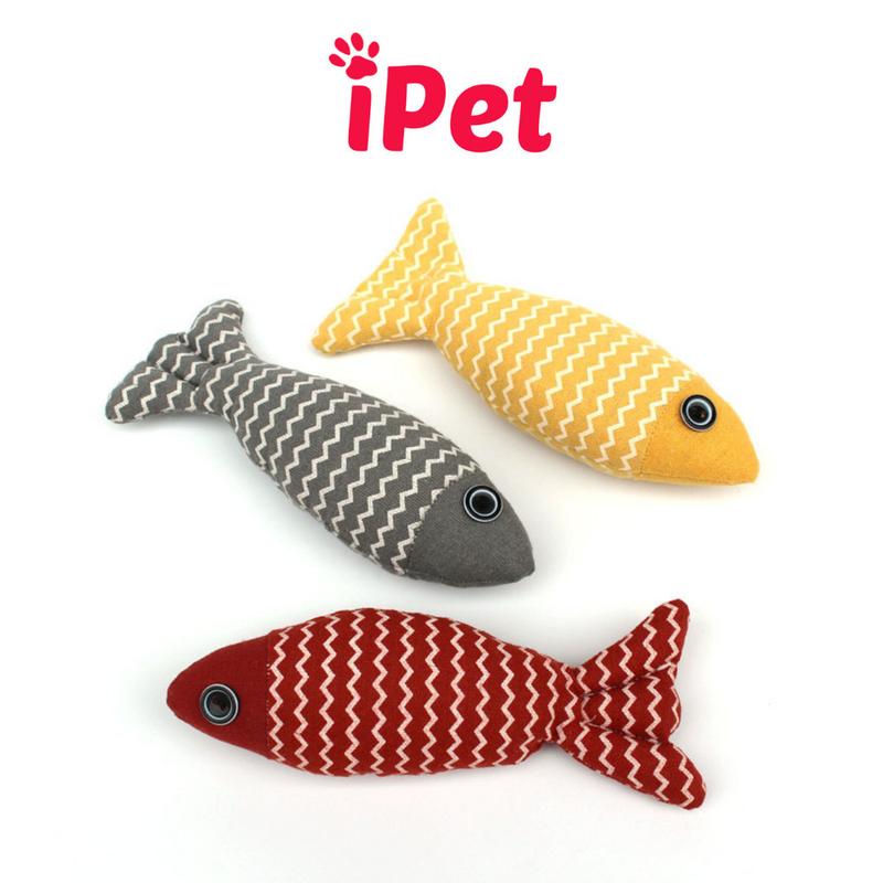 Đồ Chơi Cá Nhồi Bông Catnip Vải Lanh Dành Cho Thú Cưng - iPet Shop