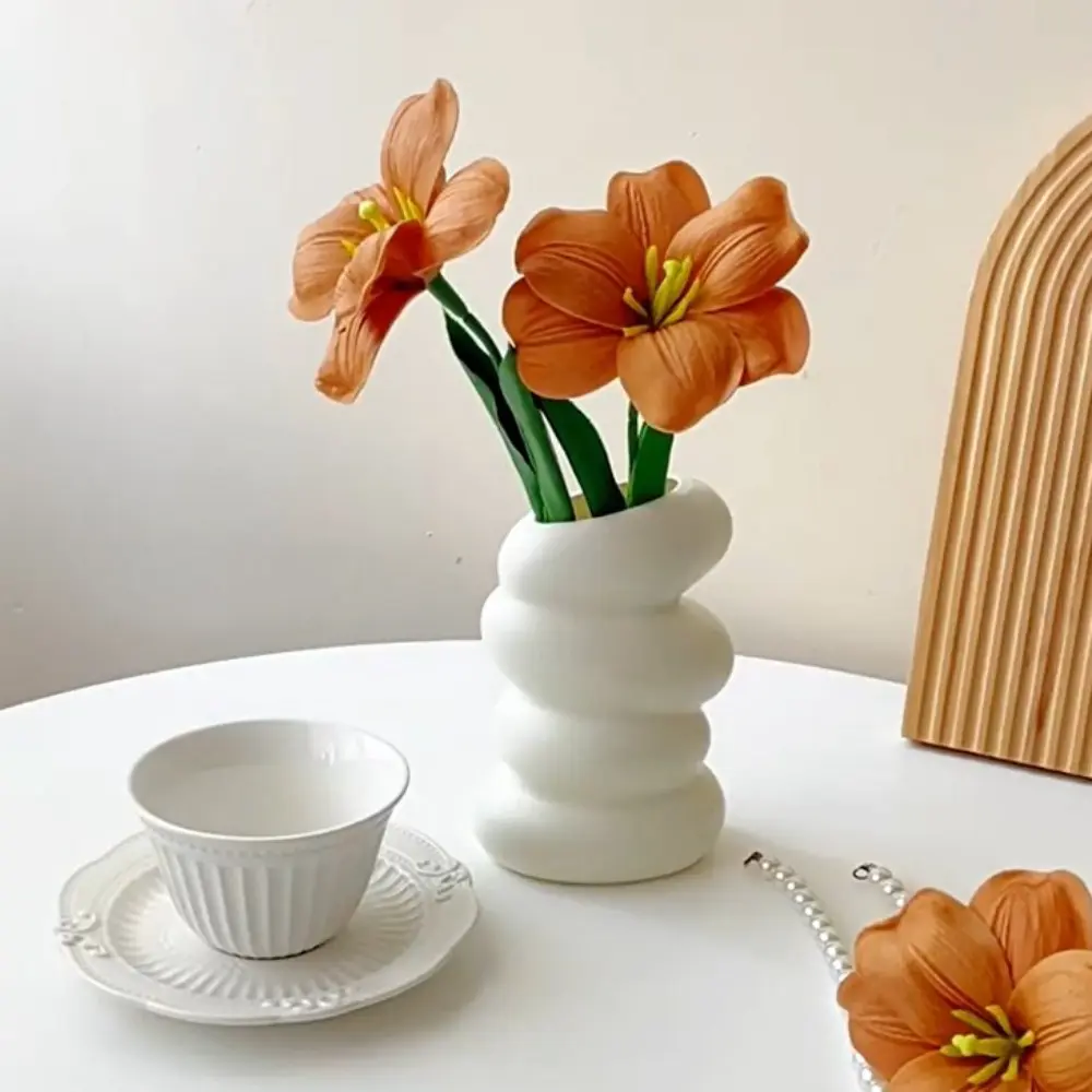 Bình Hoa Nhựa, Thiết Kế Xoắn Ốc Giả Gốm, Phong Cách Bắc Âu Hiện Đại, Dụng Cụ Cắm Hoa, Thích Hợp Để Sắp Xếp Phòng Khách Gia Đình