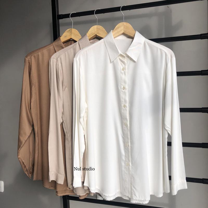 MEGAN KEMEJA RAYON TWILL LD 110 Baju Basic Wanita Kerah Panjang Atasan   Cewek 2