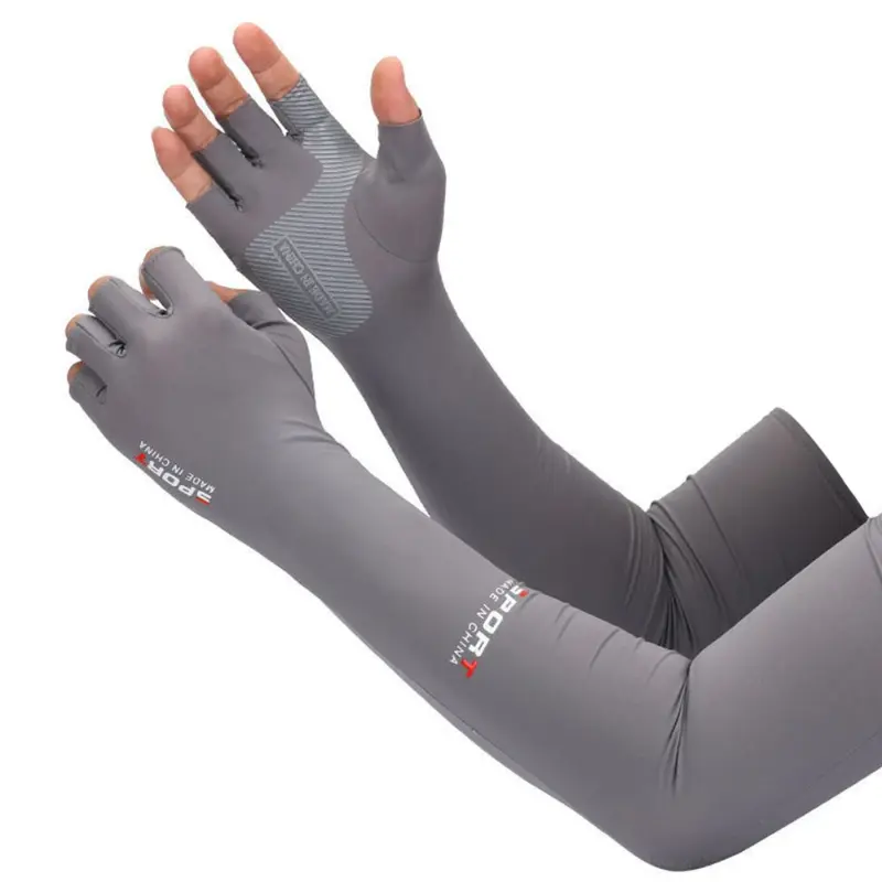 1Pair Cooling Arm Sleeves Cover Women Men Running UV Sun Protection Gloves Outdoor Fishing Cycling Driving Sleeves