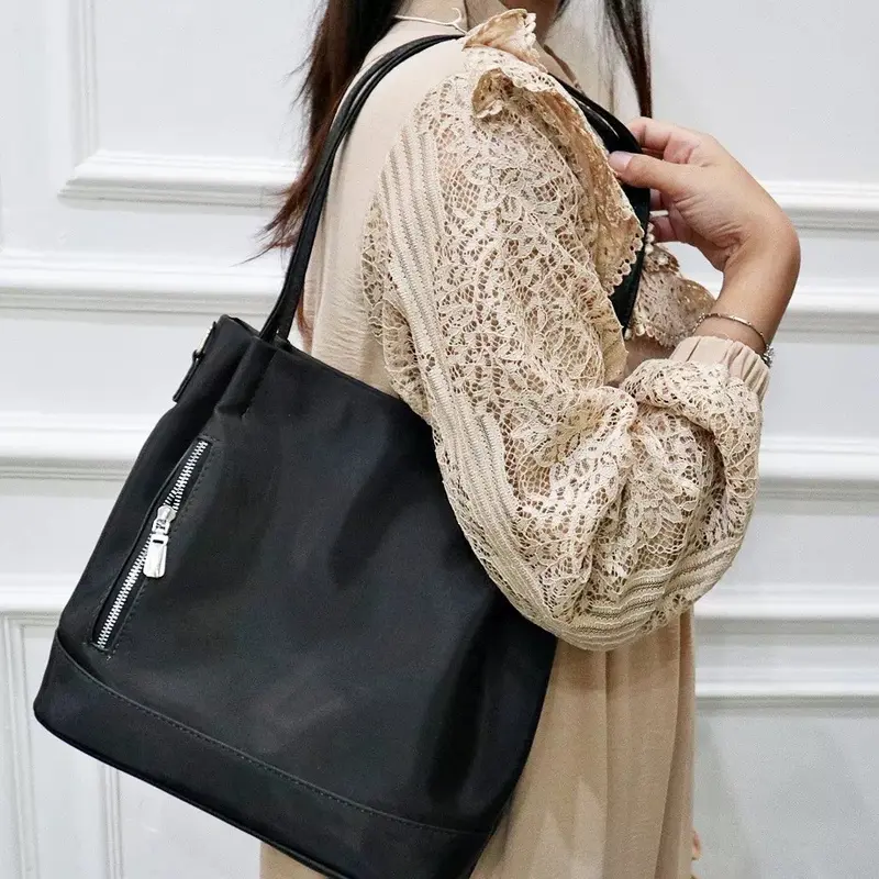 Totebag Wanita Maria Aesthetic Import Tas Selempang Wanita Kuliah Anti Air Terbaru Kulit Sekolah Hitam Cewek 0
