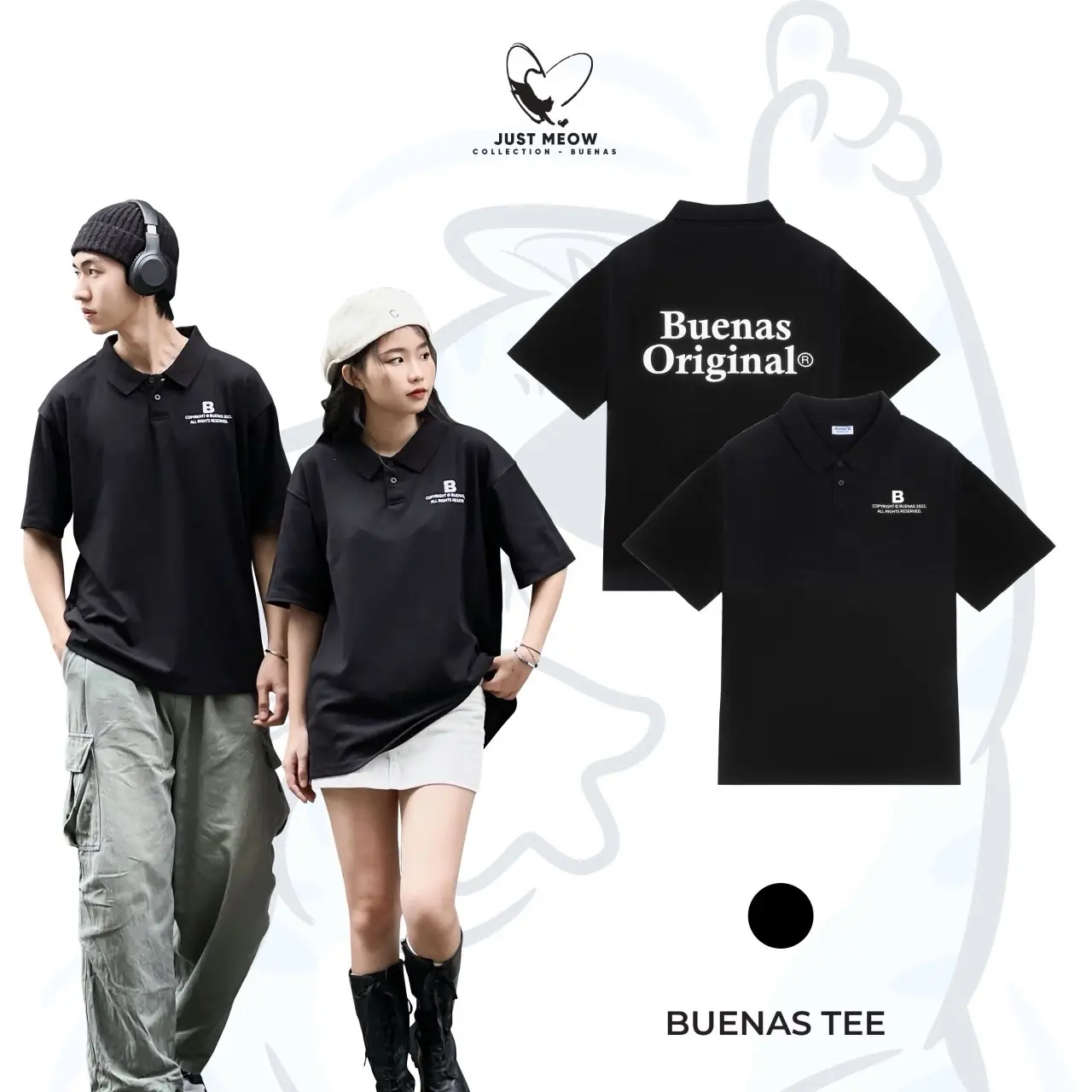 Áo polo nam nữ local brand form oversize unisex Buenas Original POL12