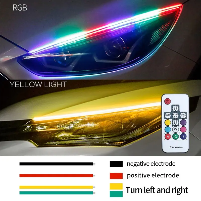 Bộ 2 Dây Led Mí Audi Chạy Đuổi Nhiều Màu Sắc - Có Remote Điều Khiển Chế Độ led  dẻo 1