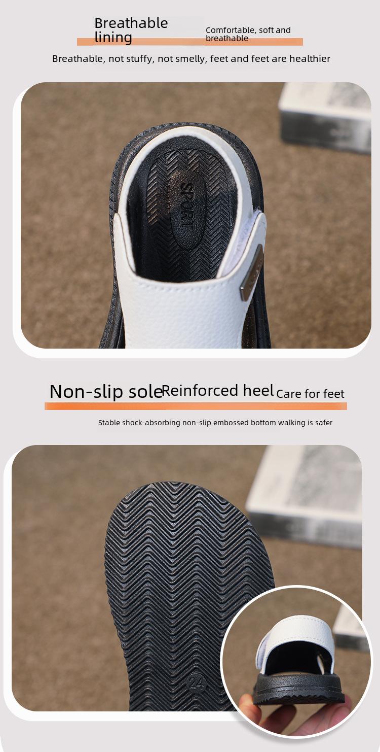 Product Introduction of Children's Sandals Boys 2023 New Summer Boys Children Soft Bottom Baby Non-Slip Open Toe Beach Shoes Online 4