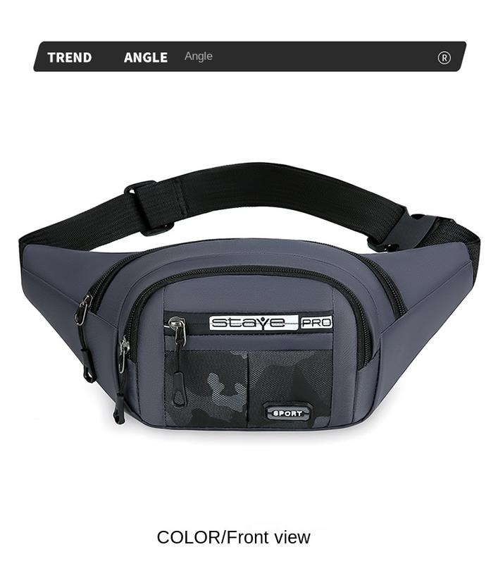 Product Introduction of Solid Color Men Chest Bag Outdoor Sports Waist Pack For Boys Multi Layered Design Crossbody Bags 16
