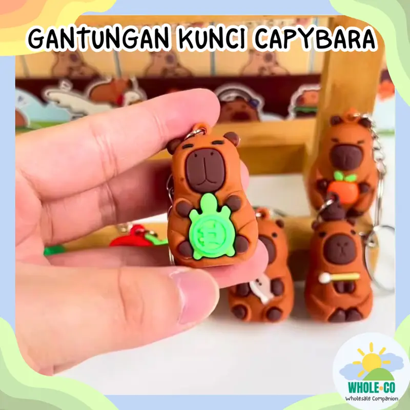 Gantungan Kunci Capybara Premium Hewan Kapibara Aktivitas Boba Mandi Lucu Unik Imut Termurah Grosir Cod 4