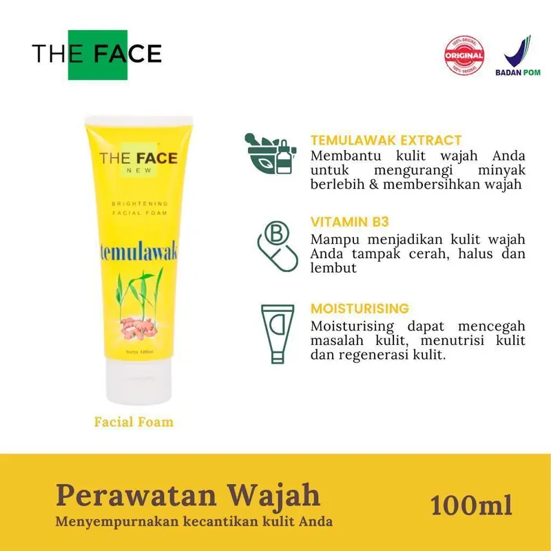 [BPOM] THE FACE Temulawak  Facial Foam 100ml 2