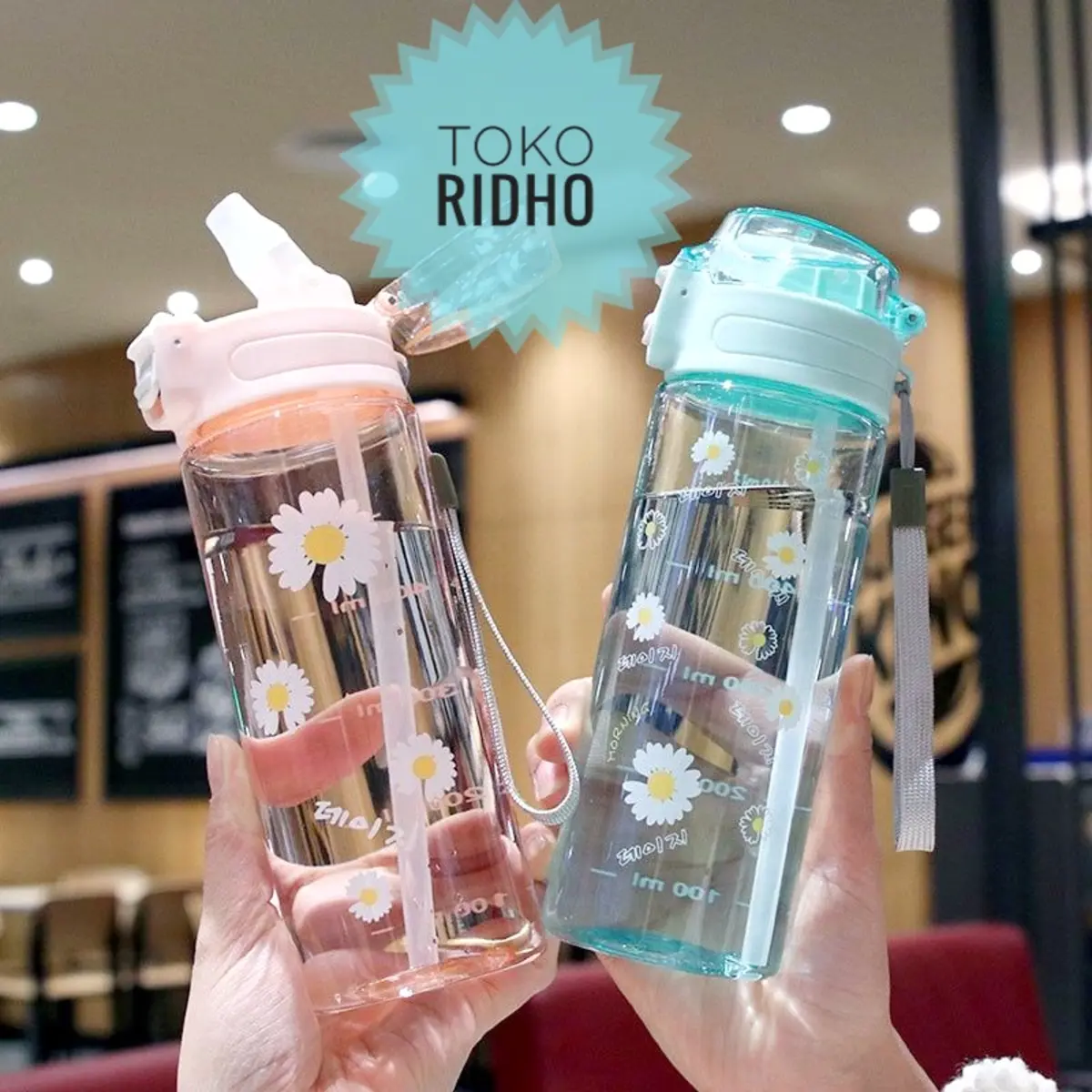 BOTOL MINUM/TUMBLR DAISY TRANSPARANT UK.600ML (1828) - Shop | Tokopedia
