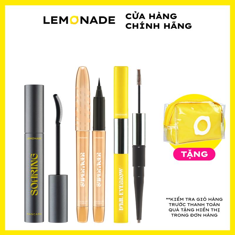 [MUA 3 TẶNG 1] MUA 01 Bút Kẻ Mắt Supertiger Micro Eyeliner 1g và 01 Chì kẻ mày hai đầu Dual Eyebrow 2.75g và 01 Chuốt Mi Tơi Dài Lâu Trôi Soaring Mascara 6ml TẶNG 01 Lemonade Makeup Bag
