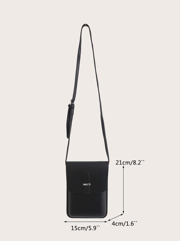 Men's Casual Plain Pu Leather Crossbody Bag,  Simple Style Buckle Shoulder Bag for Travel, Daily Use 1