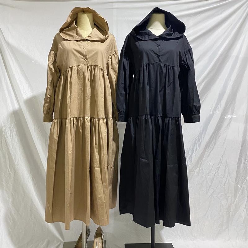 ShirtDress  Gamis Jubah Hoodie Terbaru Wanita Oversize Katun Rayon Twill Muslim Midi 4