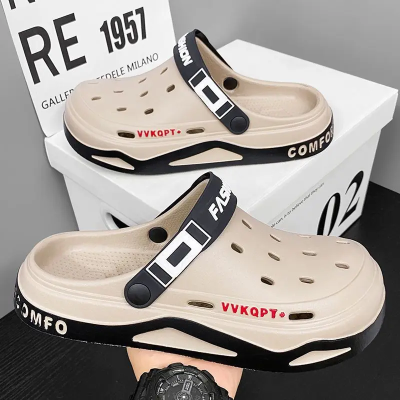 Eva Hole Shoes 2024 Summer New Men's Non-Slip Wear-Resistant Breathable Leisure Sandals Outer Wear Pump Men Boy Footwear