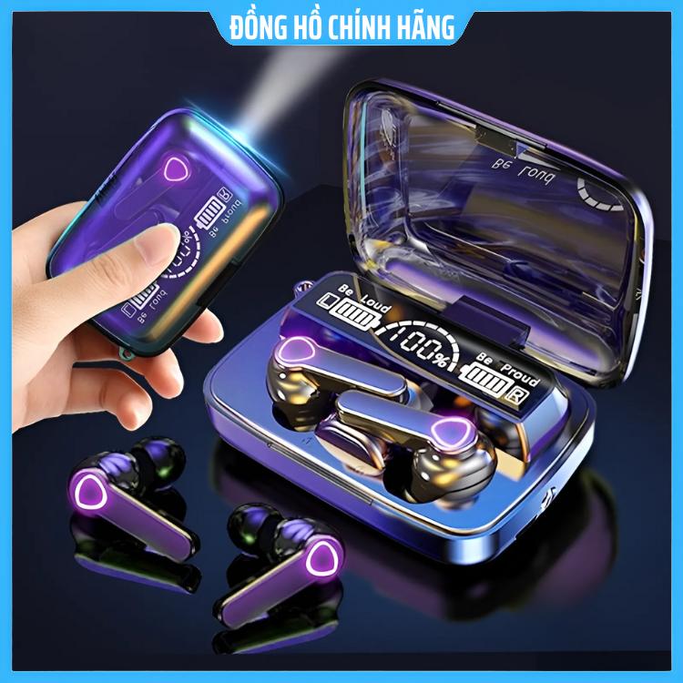  Tai nghe bluetooth M19   M10   M100   F9 Pro chip 5.1 bản mới nhất 2024,tai nghe không dây pin trâu cảm ứng nhạy cùng đèn led HOT 