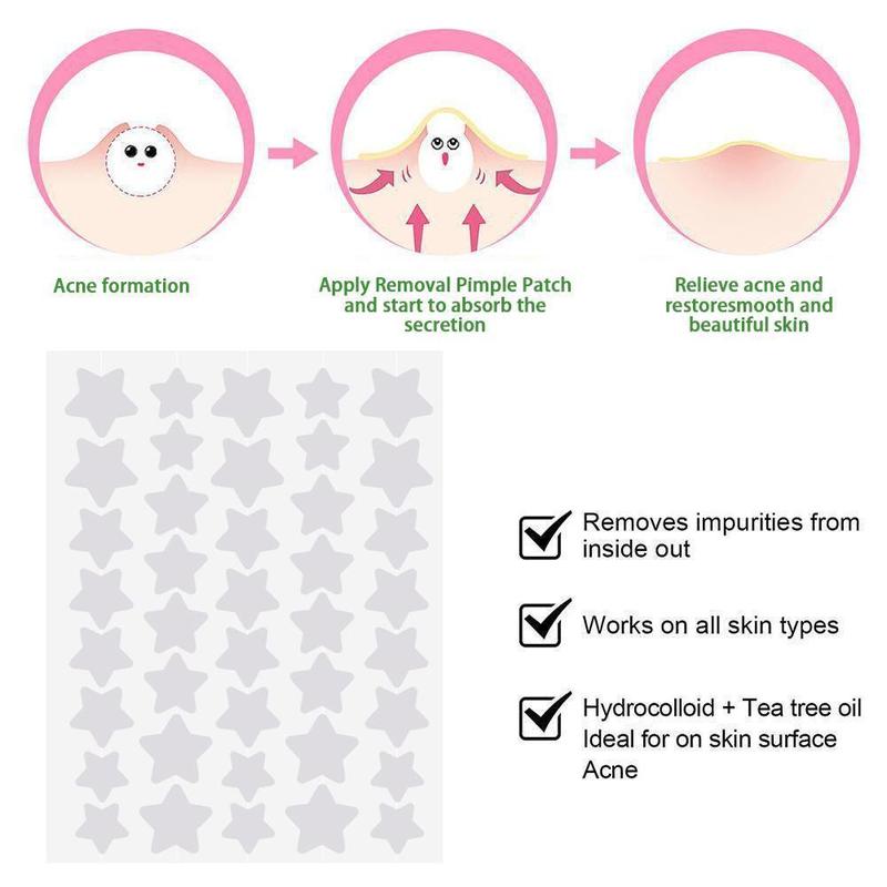 Product Introduction of NEW Colorful Star Shaped PE Pimple Patches Acne Invisible Removal Skin Care Stickers Concealer Face Spot Beauty Makeup Tools 39