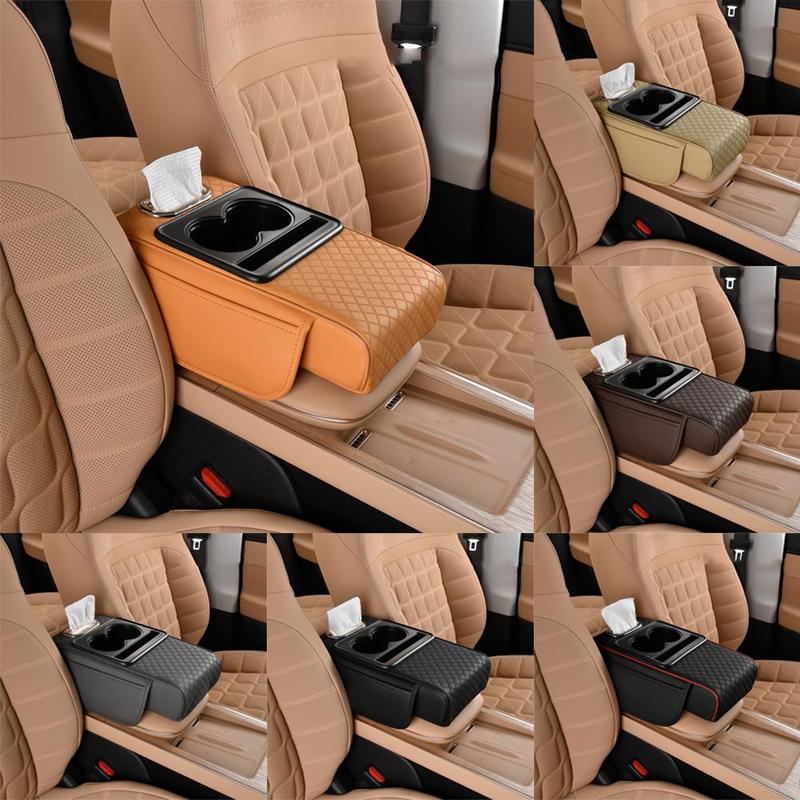 Car Armrest Pad Storage Bag Cup Holder Tissue Box Slot Car Mobile Phone Slot Auto Accessories Interior Storage Pieces 3