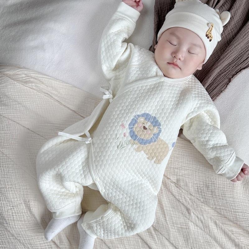 Bộ quần áo liền thân, Body nỉ, trần bông cho bé sơ sinh mùa Đông