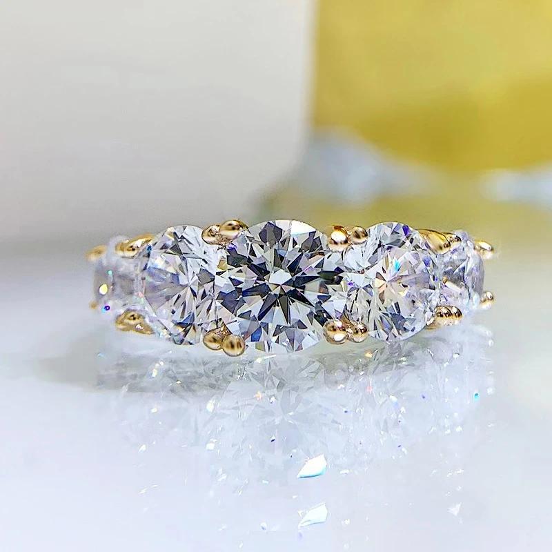 Product Introduction of LLXYW Luxury 3.6CTTW All Moissanite Wedding Ring 5 Stone Sparkling Engagement Band S925 Sterling Silver Jewelry for Women 10