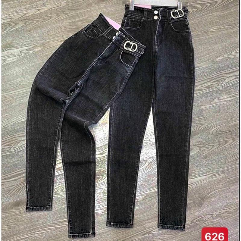 Quần jean nữ lưng cao dáng ôm gọn chất vải mềm co giãn tốt mẫu đẹp 2024 Women Pants Ong - xám đen Voi Kem 2
