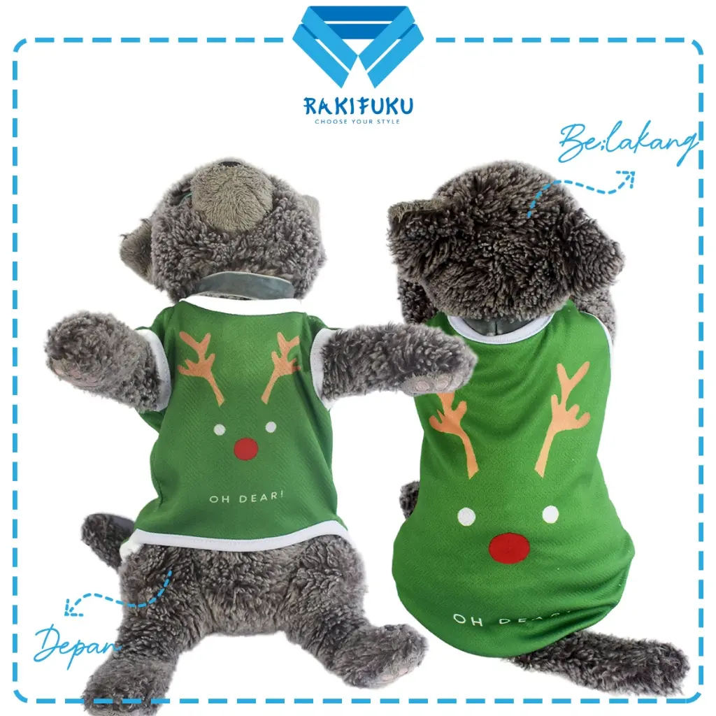 baju kucing natal anjing kelinci monyet lucu murah rusa santa hijau