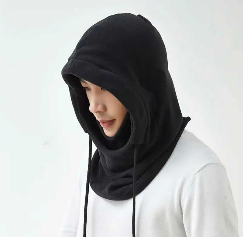 Mũ Trùm Đầu Mùa Đông Giữ Ấm cho phần Đầu Chất Vải Nì Ấm Áp Dày Dặn Nón và Bao tay vải Dù 2