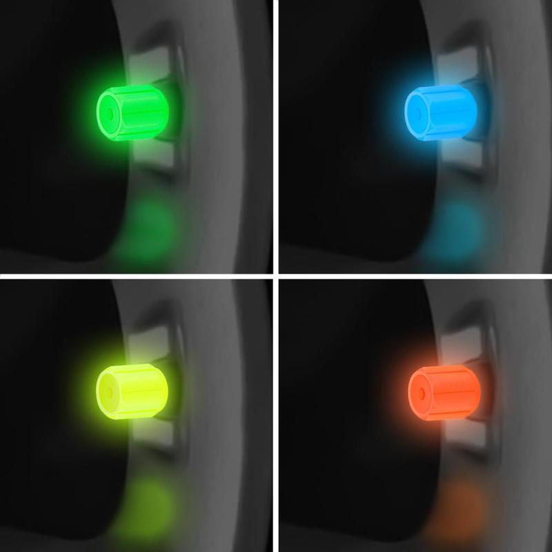 4Pcs Luminous Car Valve Cap Dust-proof Decorative Tires Tyre Stem Covers Applicable Accessories Universal Motorcycle Bike #448503 2