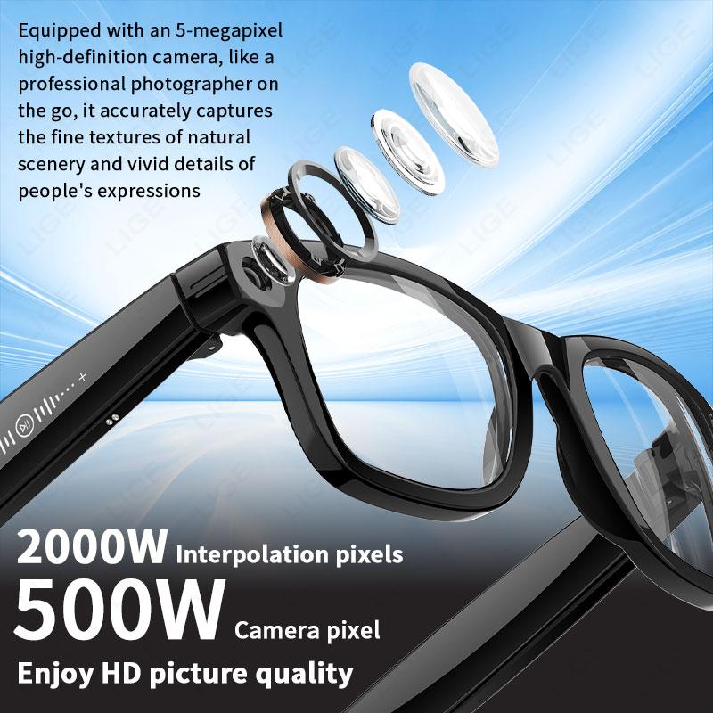 2025 New Camera Video Smart Glasses Men AI Voice Assistant Eyeglasses Translation Bluetooth Call WIFI Transmission Photo Glasses - Image 2