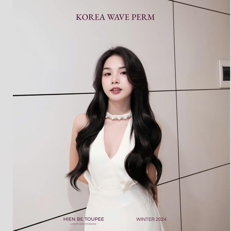 Tóc Kẹp 6 Phím KOREA WAVE PERM 55cm- HIEN BE TOUPEE phiên bản Premium sợi Keratin, kẹp trợ lực