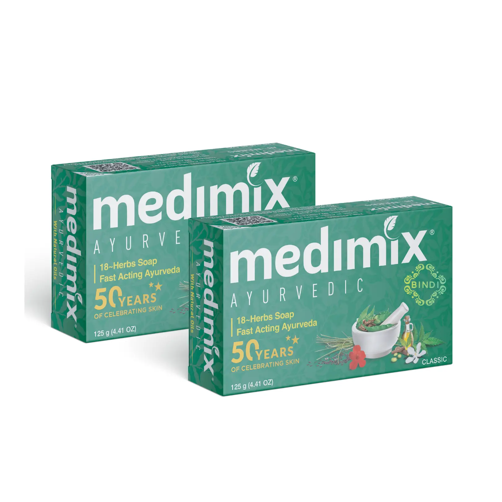 Set 2 Xà Phòng Medimix 18 Loại Thảo dược Ayurveda Tác Động Nhanh 125g Dưỡng Body Skincare Dưỡng Da