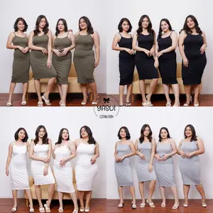 YASUI - Jenner Dress | Basic Bodycon Plain Dress (M-XXL) | Midi Dress Polos Petite - Bigsize / Jumbo Casual Wanita