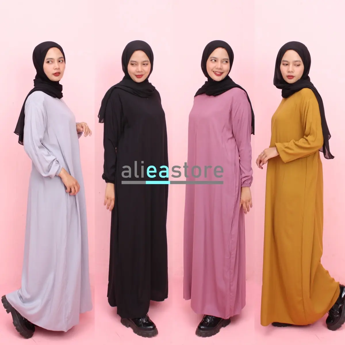 DASTER GAMIS POLOS BUSUI PB 135 Muslim Rayon Samping Dress