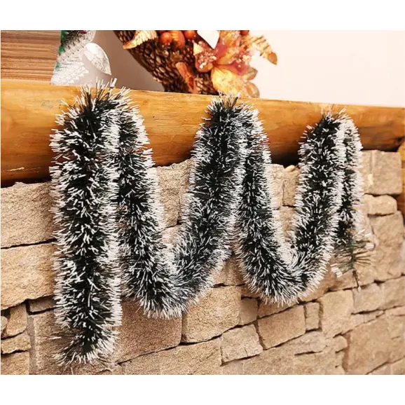 Dây thông chồn xanh tuyết dài 2m trang trí Noel ( Các kích thước 2m*9cm, 2m*11cm, 2m*15cm)