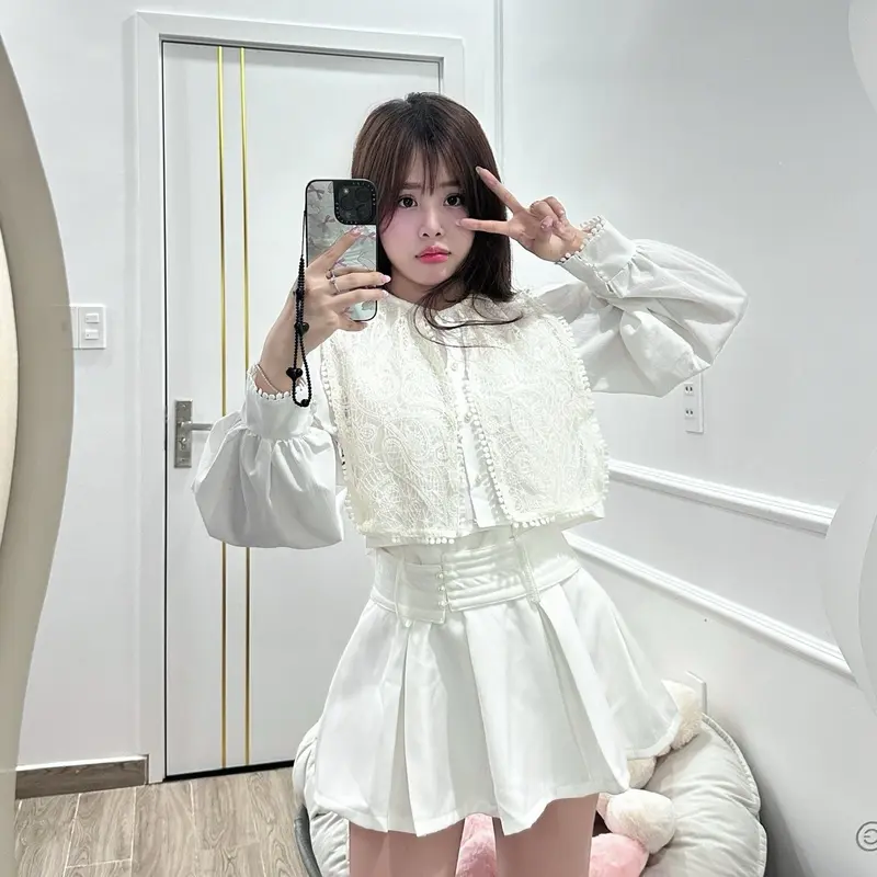 [BONGCHA.STORE] Cara Set ren phối tiểu thư điệu đà sang chảnh 0