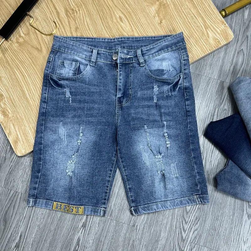 MS 216(S) Quần Short Jean nam chất bò denim co giản mặc thoải mái , chuẩn from dáng đẹp (HÌNH CHỤP THẬT) 0
