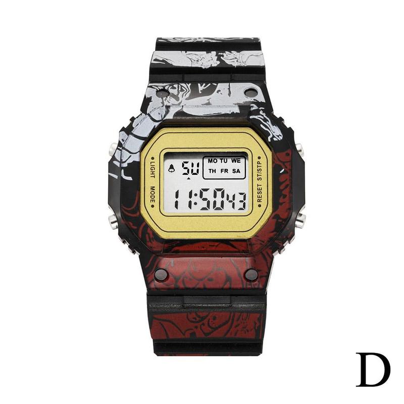 Product Introduction of Jam Tangan Sukan Lelaki, One Piece, Jam Tangan Elektronik Berkilau, Jam Fesyen Digital Lelaki, Hadiah Hebat, F0K5 34