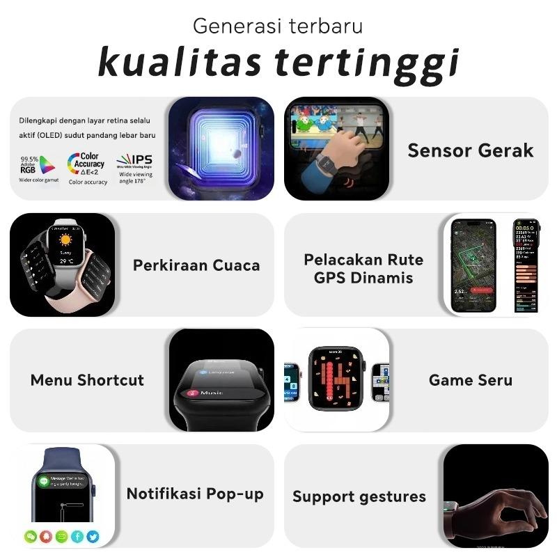 [COD] Original SmartWatch TX 10 PRO MAX | Hand Gesture | 2.04 Inch Touch Screen 45mm | Smart Watch Wanita Pria | Android iOS Digital Watch | iphone Calling | IP68 Waterproof | Music Playing | Wallpaper Series | jam tangan pasangan | Heart Rate | Gps peta
