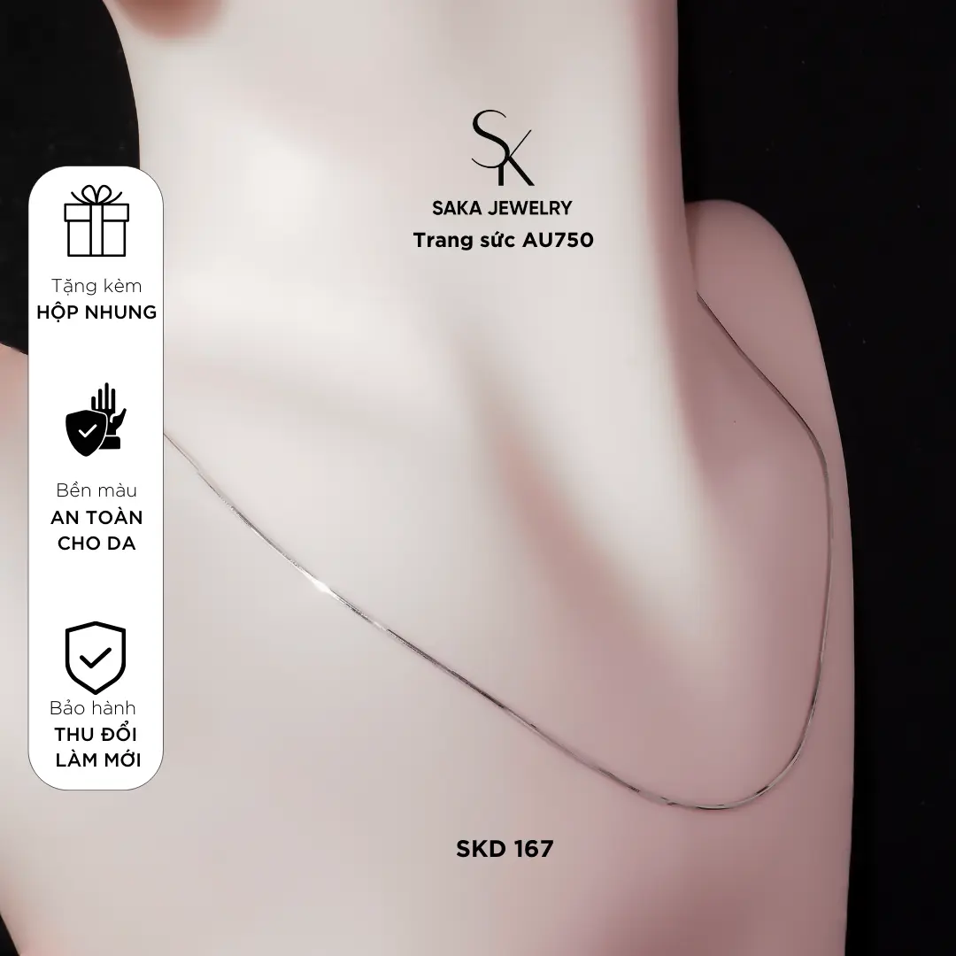 Trang sức AU750 Dây mì trơn nhỏ - SKD 167| Saka Jewelry Trang sức AU752