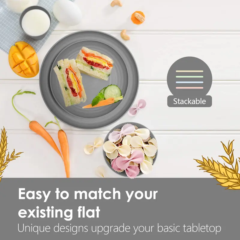 Dinnerware Set, 24pcs/set Including Plate, Dessert Plate, Bowl and Cup, Outdoor Camping Tableware Set, Summer Essentials, Summer for Gift 2
