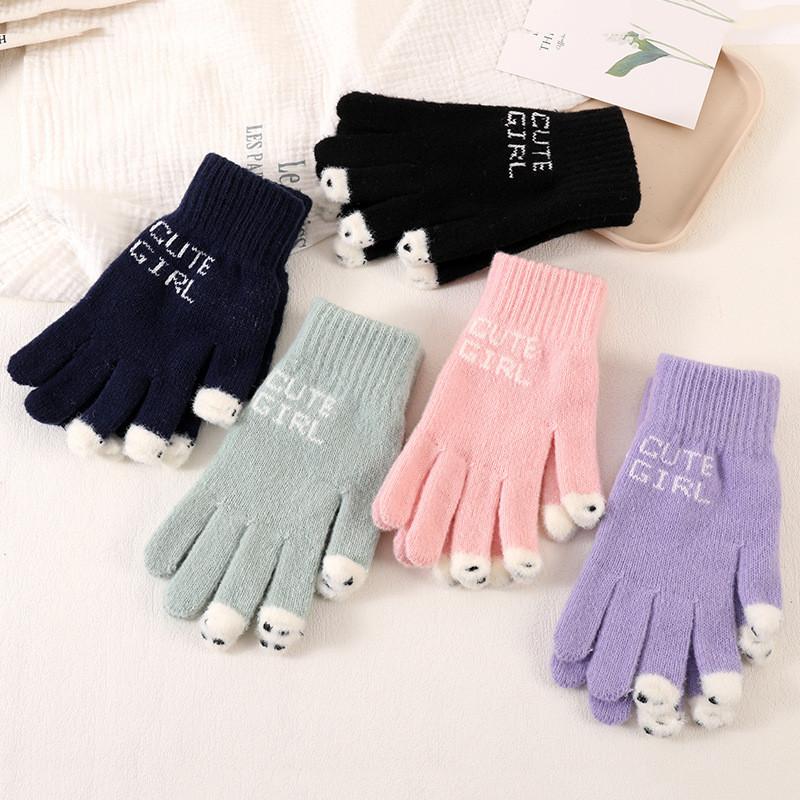 Găng Tay Nữ Cute Girl Hở Ngón – Giữ Ấm, Tiện Lợi Viết Chữ & Đánh Máy Cho Học Sinh, Nhân Viên Văn Phòng