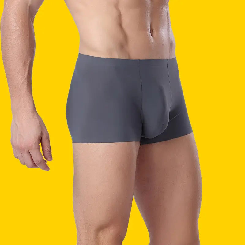 Men's Seamless Underpants One-Piece Seamless Men's Boxers Fashionable Breathable U Convex Ice Silk Men's Underwear Pants