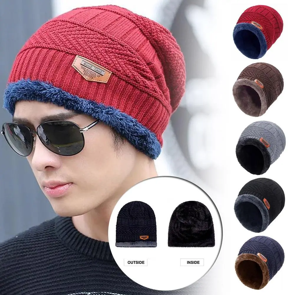 New Korean Fashion Knitted Beanie Plain Hat Casual Winter Bonnet For Men Women Warm Hats