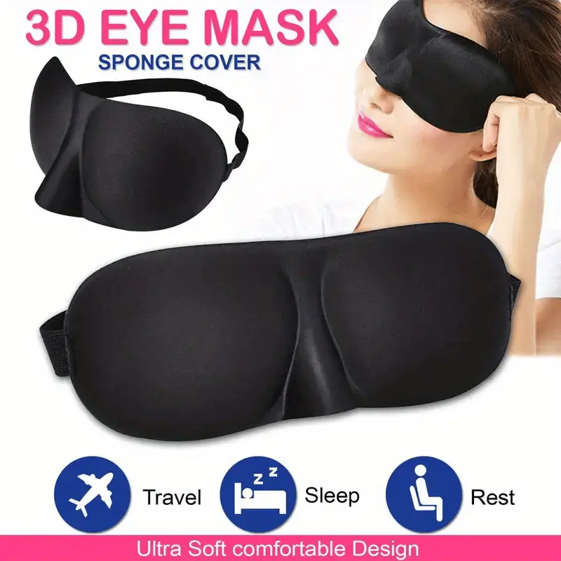 Mặt Nạ Mắt Ngủ, Thiết Kế 3D, Dành Cho Phụ Nữ Và Nam Giới, Mặt Nạ Ngủ Hình Máy Bay, Dụng Cụ Làm Đẹp Thư Giãn Mắt, Mềm Mại Và Thoải Mái, Đồ Dùng Cần Thiết Khi Đi Du Lịch, 1 Cái 7