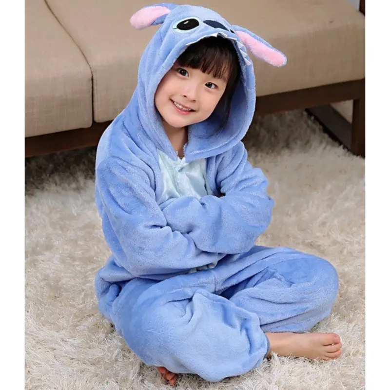 Bộ đồ Stitch Xanh, bộ đồ hình thú cho Trẻ em và Người lớn hàng Quảng Châu Loại 1 [KL20] 3