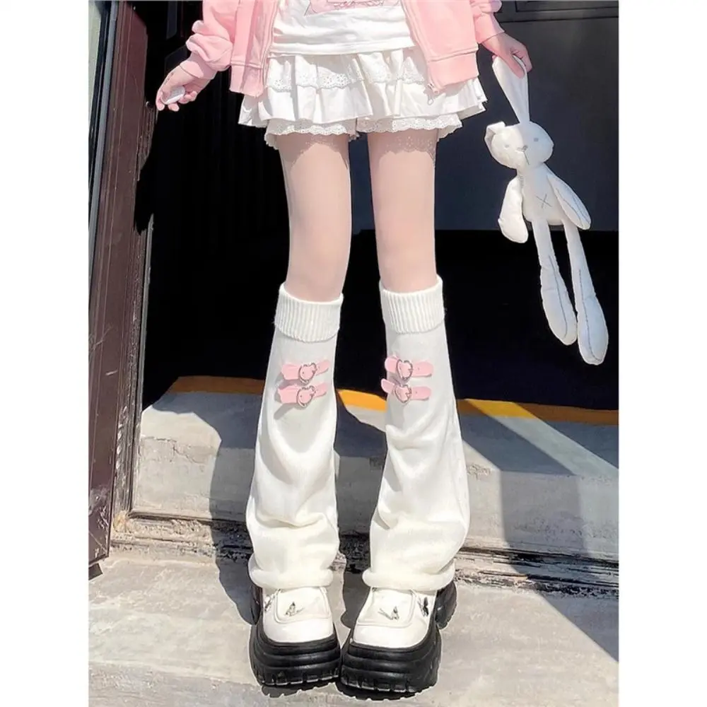 Fashion Event2 Cute Y2k Leg Warmer Love Leather Buckle Knitted Calf Socks Subculture Pile Pile Socks Winter