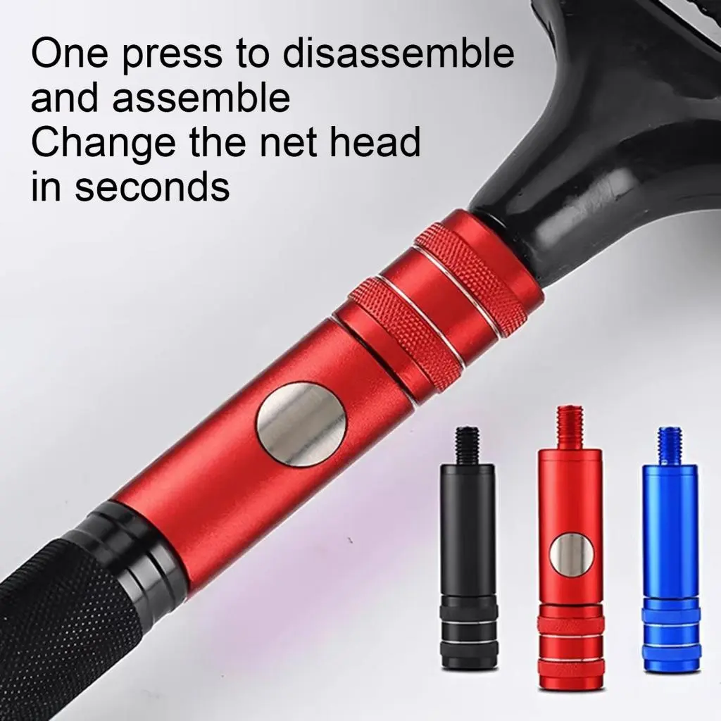 Rqkgowo- Fishing Landing Net Adapter Alloy Fishing Net Adapter 8mm Quick Release Fishing Net Head Connector Adapter for Rod Buyers' Fishing Accessory