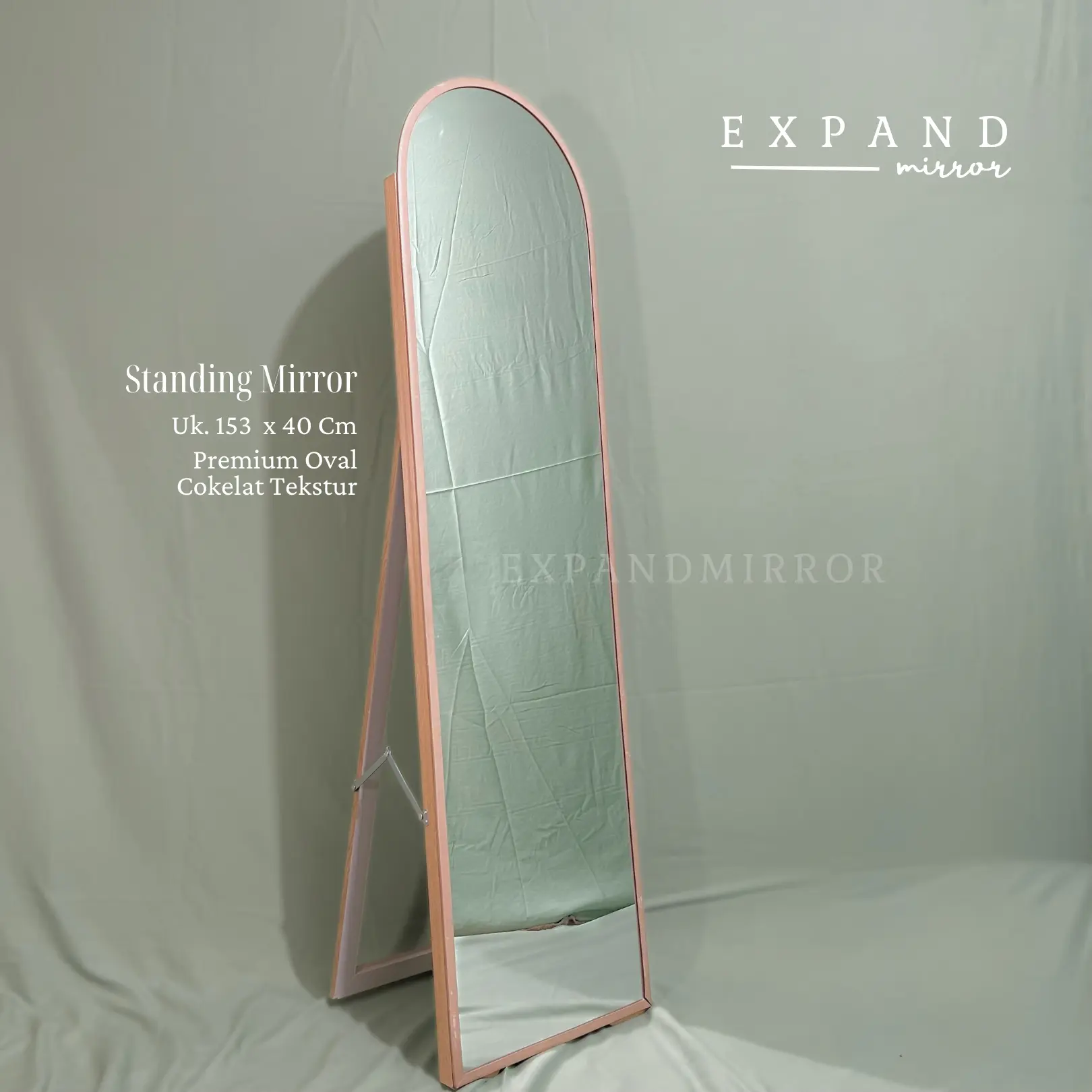 STANDING MIRROR OVAL FULL BODY ukuran 153x40 Kaca Cermin