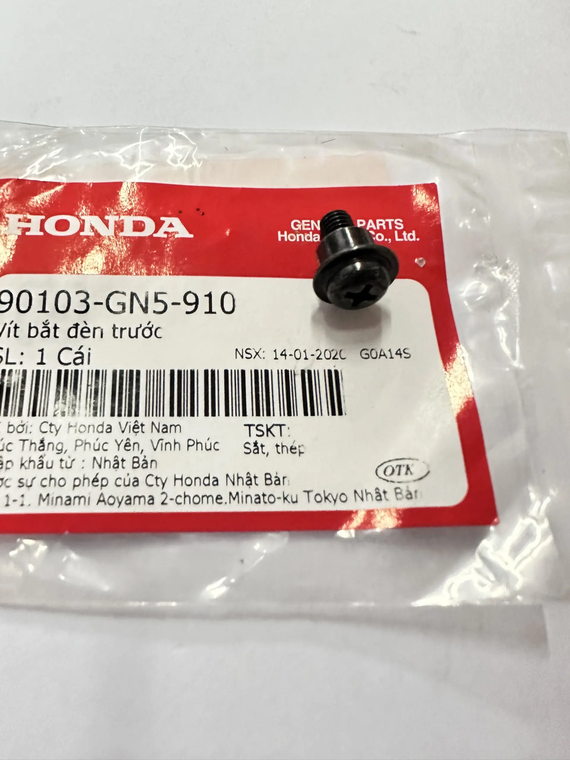 Vít bắt vòng đèn trước xe dream thái - super dream chính hãng Honda Nhật