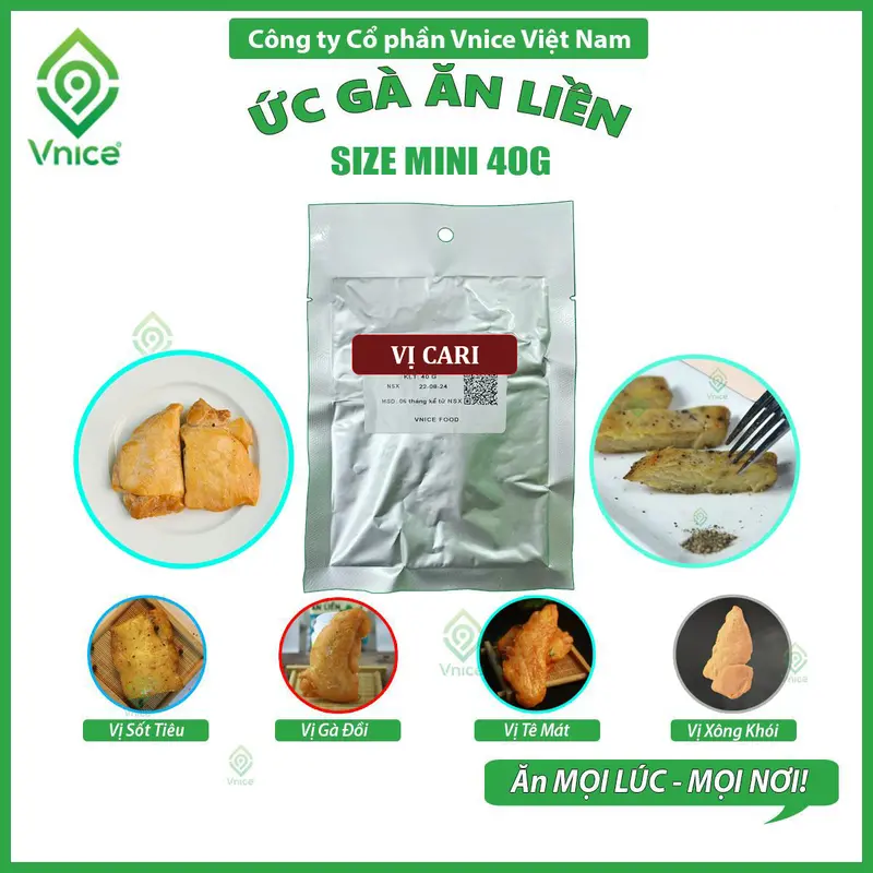 [GÓI TRẢI NGHIỆM] GÓI NHỎ 40G ỨC GÀ ĂN LIỀN KAWAI (không đóng túi rồng xanh) - Bữa Ăn Nhanh Gọn, Đầy Dinh Dưỡng, Xé Túi Ăn Ngay - Size 40G - V9 Food (Cay) 2