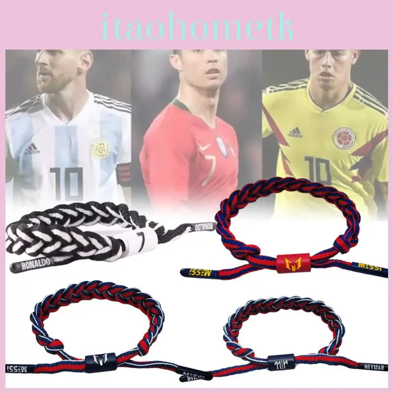 Soccer Superstar Fabric Bracelet Messi Ronaldo Neymar Fan Essential Adjustable