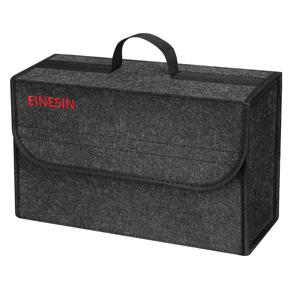 Einesin Car Trunk Storage Bag, 1 Count Foldable Car Trunk Organizer with Handle, Multifunctional Car Storage Bag, Universal Car Accessories for Stowing & Tidying, Logo